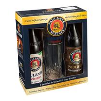 Kit Cerveja Paulaner Weissbier & Dunkel Garrafas 500 ml + 1 Copo Vidro