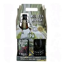 Kit Cerveja Roleta Russa IPA 500ml Copo com Pulseira Preta Kit Cerveja Roleta Russa IPA 500ml Copo com Pulseira Preta