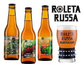 Kit Cerveja Roleta Russa Ipa, Imperial Ipa, Easy Ipa + Copo