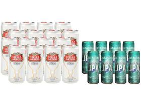 Kit Cerveja Stella Artois 16 Unidades Lata - 269ml + Brinde Cerveja Patagônia 8 Unidades 350ml