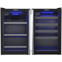Kit Cervejeira Visa Cooler e Adega de Vinhos Piubella 100 Litros Preto Fosco Porta Invertida 110V