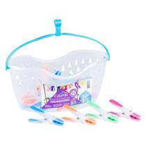 Kit Cesta 16 Pregadores De Roupas Prendedores Varal Casamia Kit Cesta 16 Pregadores De Roupas Prendedores Varal Casamia