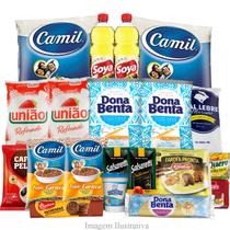 Kit Cesta Básica Completa de Alimentos - Marcas de Qualidade