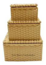 Kit Cesta Baú 2,3 E 4 Fibra Sintética Tipo Vime Arte Banana Kit Cesta Baú 2,3 E 4 Fibra Sintética Tipo Vime Arte Banana