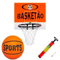 Kit Cesta Cesto Basquete Mdf + Bola + Bomba Encher Kit Cesta Cesto Basquete Mdf + Bola + Bomba Encher
