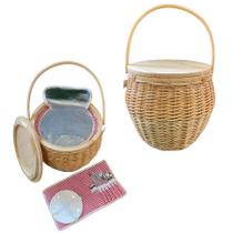 Kit Cesta de Pic Nic 2 serviços - 9 peças - 33x38cm - 1 unidade - Rizzo Kit Cesta de Pic Nic 2 serviços - 9 peças - 33x38cm - 1 unidade - Rizzo