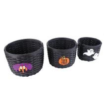 Kit Cesta de Vime Compose Halloween - Doces ou Travessuras - 3 unidades - Cromus - Rizzo