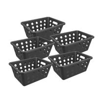 Kit Cesta Pequena Coza 1,5 Litros Preto com 5 Peças Brinox - 99427/4008 Kit Cesta Pequena Coza 1,5 Litros Preto com 5 Peças Brinox - 99427/4008