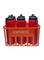 Kit Cesta Porta Garrafas + 06 Squeeze Automatica - Vermelho Kit Cesta Porta Garrafas + 06 Squeeze Automatica - Vermelho
