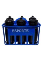 Kit Cesta Porta Garrafas c/ 06 Squeezes Push-Pull s/ Logo