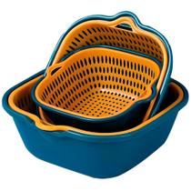 Kit Cestas Para Armazenar Alimentos Com Escorredor 3 Tam.