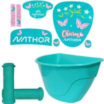 Kit Cestinha Adesivo Punho Para Ticiclo Nathor cor:VERDE1 Kit Cestinha Adesivo Punho Para Ticiclo Nathor cor:VERDE1