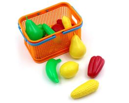 Kit Cestinha Frutinhas e Legumes Brinquedo Comidinhas Feirinha Infantil