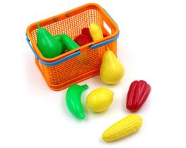 Kit Cestinha Frutinhas e Legumes Brinquedo Comidinhas Feirinha Infantil Kit Cestinha Frutinhas e Legumes Brinquedo Comidinhas Feirinha Infantil