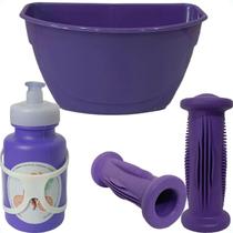 Kit Cestinha Garrafinha Punho Bicicletas Infantil Do Aro 12