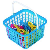 Kit Cesto C/Prendedores Pregadores De Roupa Lavanderia Varal - Monaliza