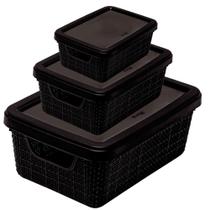 kit Cesto Caixa Organizadora Com Tampa Multiuso Reforçada Jaguar Banheiro Geladeira Armario Cozinha 1,8, 5 e 15 Litros kit Cesto Caixa Organizadora Com Tampa Multiuso Reforçada Jaguar Banheiro Geladeira Armario Cozinha 1,8, 5 e 15 Litros