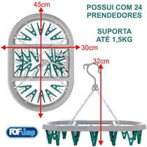 Kit Cesto Com 48 Prendedores + Varal 24 Prendedor - Pregador