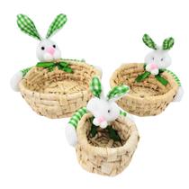 Kit Cesto Com Coelho Da Pascoa Aperitivo Mesa Posta Verde