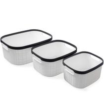 Kit Cesto Multiuso Organizador Caixa Retangular Grande 3 Peças Kit Cesto Multiuso Organizador Caixa Retangular Grande 3 Peças