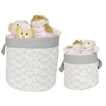 Kit Cesto Organizador De Brinquedos 2 Peças Geométrico Rosa Kit Cesto Organizador De Brinquedos 2 Peças Geométrico Rosa