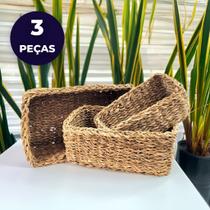 Kit Cesto Organizador Ecoeama Fibra Natural Kit 3 Peças Kit Cesto Organizador Ecoeama Fibra Natural Kit 3 Peças