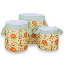 Kit Cesto Organizador Infantil Safari Amarelo