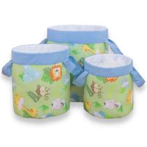 Kit Cesto Organizador Infantil Safari Junior Verde
