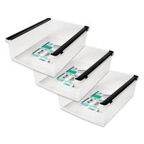 Kit Cesto Organizador Plástico Multiuso Empilhável 3 Unidades Ordene Kit Cesto Organizador Plástico Multiuso Empilhável 3 Unidades Ordene