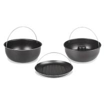 Kit Cesto Para Air Fryer Multiuso Em Alumínio Antiaderente Com Alças Kit Cesto Para Air Fryer Multiuso Em Alumínio Antiaderente Com Alças
