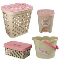 Kit cesto roupas lixeira balde caixa multiuso infantil quarto bebê Kit cesto roupas lixeira balde caixa multiuso infantil quarto bebê