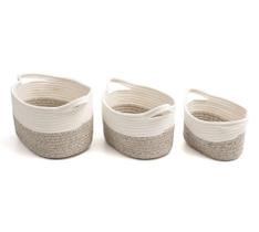 Kit Cestos duo cordas com alças 3pcs - Oikos