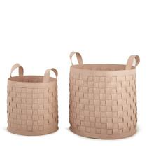 Kit cestos em pu rose 2 pcs - 18716 Kit cestos em pu rose 2 pcs - 18716
