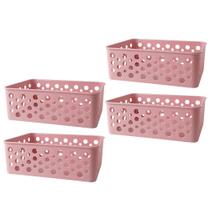 Kit Cestos Organizadores Multiuso Lavanderia Armário Rattan P 19 x 13,8 x 6,6cm