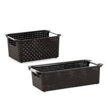 Kit Cestos Organizadores Niquelart 01 e 03 Rattan Marrom