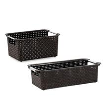 Kit Cestos Organizadores Niquelart 01 E 03 Rattan Marrom