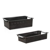 Kit Cestos Organizadores Niquelart 02 e 04 Rattan Marrom