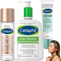 Kit Cetaphil Água Micelar Loção Hidratante Sérum Tripla Ação Oil Control Facial Hidratação Corpo