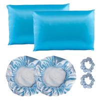 Kit Cetim Anti Frizz 2 Fronhas 2 Toucas Cetim 2 Scrunchies Kit Cetim Anti Frizz 2 Fronhas 2 Toucas Cetim 2 Scrunchies