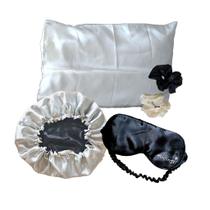 Kit Cetim Aromá Fronha + Touca + Máscara de Dormir + Scrunchies