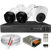 Kit Cftv 03 Câmeras Segurança Intelbras Hd Dvr Full HD 04 canais Kit Cftv 03 Câmeras Segurança Intelbras Hd Dvr Full HD 04 canais