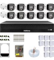 Kit Cftv 10 Câmera Segurança Full Color 1220b Dvr Mhdx 1016c