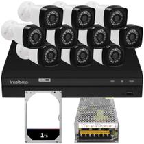 Kit Cftv 10 Câmera Segurança Full Sem Cabo Dvr Intelbras 1TB