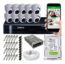 Kit Cftv 10 Câmeras Segurança Dome Dvr Mhdx 1116 Intelbras