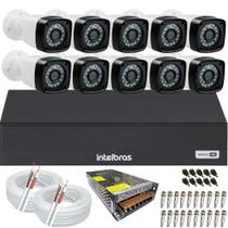 Kit Cftv 10 Câmeras Segurança Full Hd Dvr Intelbras 1116c