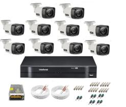 Kit Cftv 10 Cameras Segurança Hd Dvr Intelbras 1116 S/ HD