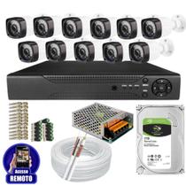 Kit Cftv 11 Câmeras Segurança Infravermelho 20 Metros Dvr Multi Hd 16ch Acesso Remoto C/HD 1TB