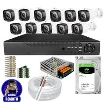 Kit Cftv 11 Câmeras Segurança Infravermelho 20 Metros Dvr Multi Hd 16ch Acesso Remoto C/HD 2TB