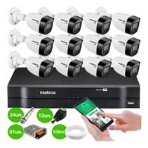 Kit Cftv 12 Câmeras 1120b Hd 720p Dvr Intelbras Mhdx 1216