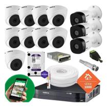 Kit Cftv 12 Câmeras Intelbras Dvr 16 Canais C/ Hd 2tb Purple